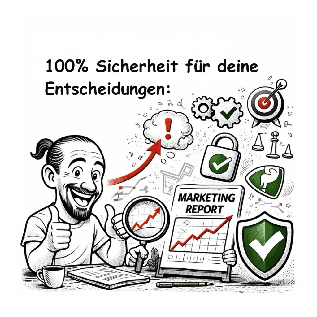 Illustration: 100 % Sicherheit für deine Entscheidungen