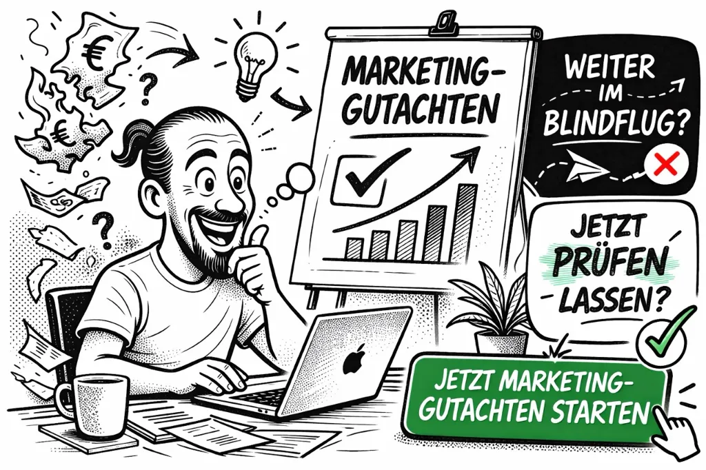 Illustration: Marketing-Gutachten statt Blindflug – jetzt prüfen lassen
