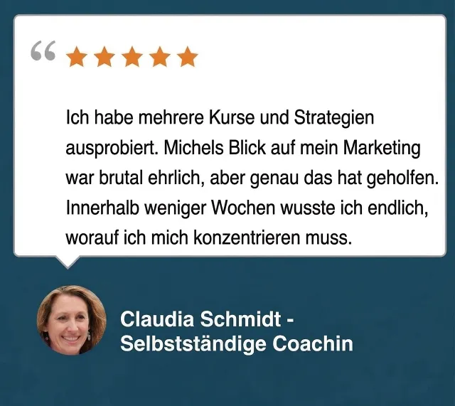 Kundenstimme Claudia Schmidt – Selbstständige Coachin