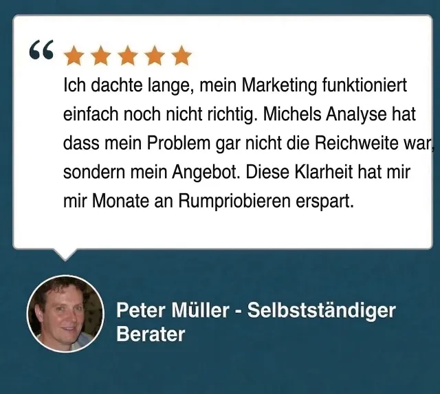 Kundenstimme Peter Müller – Selbstständiger Berater