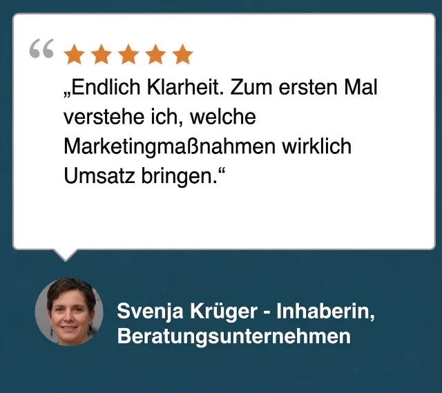 Kundenstimme Svenja Krüger – Inhaberin, Beratungsunternehmen
